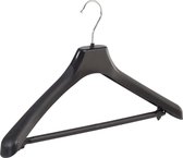 De Kledinghanger Gigant - 40 x Cintre / cintre pour costumes en plastique noir avec rallonge d'épaule et barre de pantalon antidérapante, 45 cm