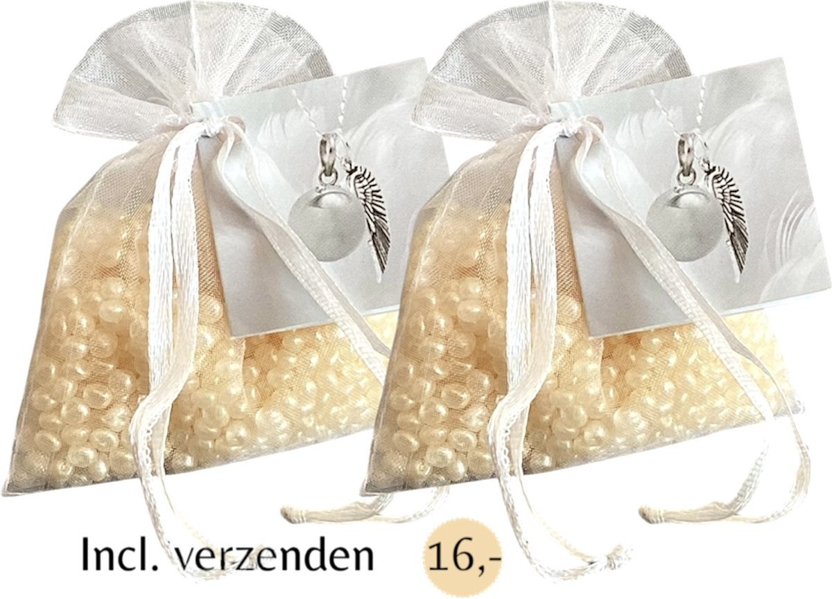 Geurparels 2x 'Boles d'olor Angels Charm' - Inclusief verzenden - Engelen - Geurkorrels - Geurzakje - Geurbuiltjes - Geurbuiltje - Geurverfrisser - Luchtverfrisser - Verfrisser - Parfum - Frisse geur - Hanger - Kledingkast - Kleding - Kast - Créme