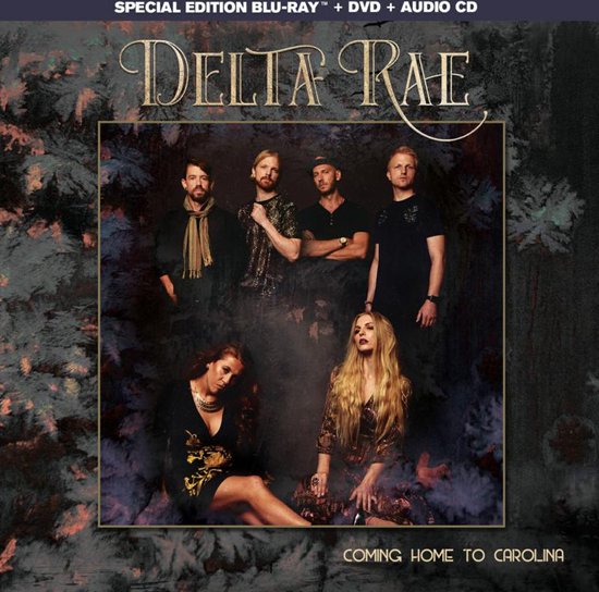 De band Delta Rae staat op de cover van 'Coming Home To Carolina', een Special Edition Blu-ray + DVD + Audio CD.