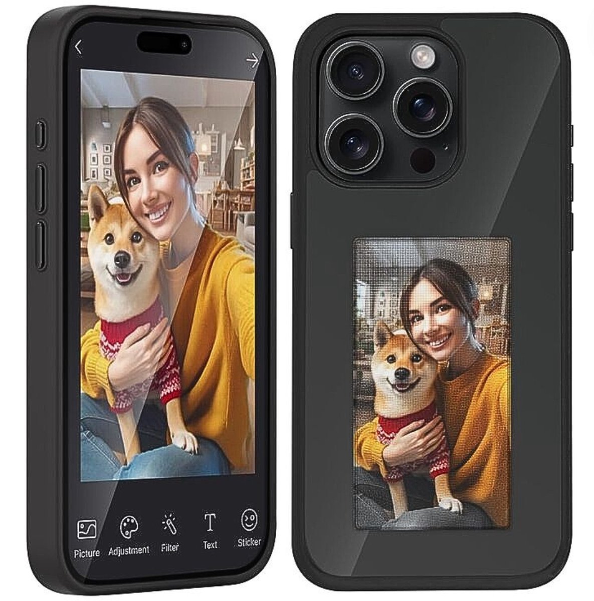 NFC Telefoon Hoesje - DIY Foto Inkt - iPhone 13 Pro Max - Zwart - Telefoon - Telefoonhoesjes - Smart E-Ink Scherm - Digitale Fotolijst - Aventra Custom NFC hoesje