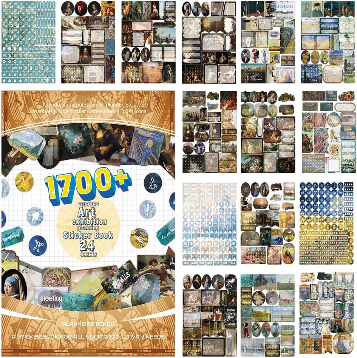 Stickerboekje Planner & Bullet Journal Stickers Kunst thema