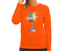 Bellatio Decorations Apres Apres ski sweater dames - aperholic - oranje - wintersport - Aperol - skieen/snowboarden S