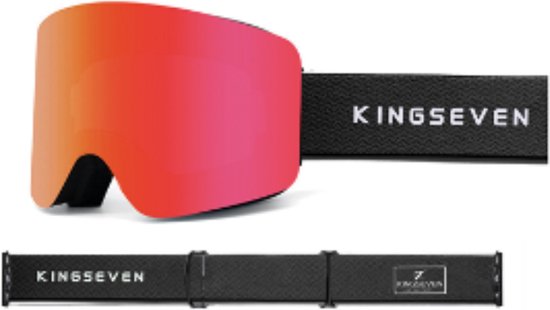 KingSeven - Randloze Unisex Skibril met UV400 en Polarisatiefilter - Magenta - Model Z298