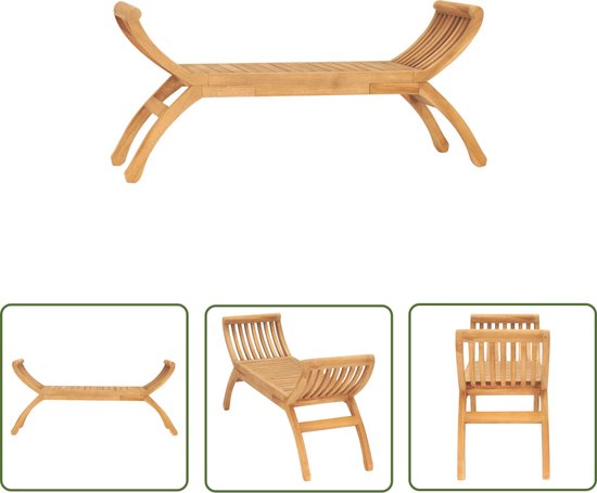 vidaXL Banc de jardin en teck - 120 x 35 x 55 cm - Design durable et raffiné - Banc de jardin