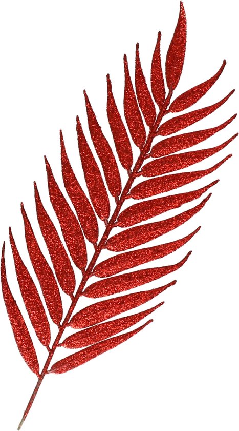 Othmar Decorations Feuilles d'insertion de décoration de Noël - 6x pièces - rouge - 29 cm - brindilles - Décorations de Noël