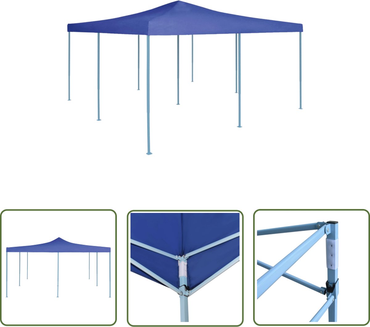 The Living Store collapsible blue 5x5m pergola with a luxurious design for outdoor living.