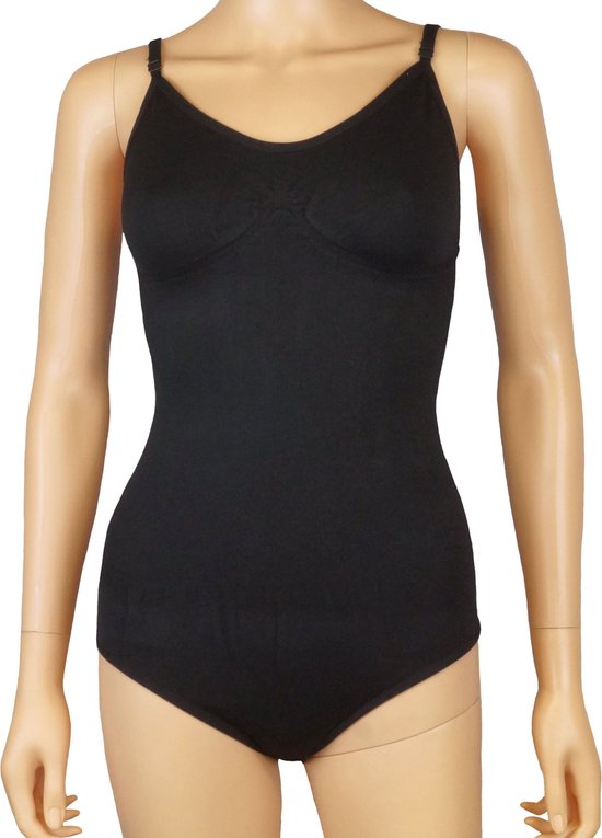 J&C Corrigerende dames body stringmodel 90055 van J&C met verstelbare bandjes Zwart - maat L/XL