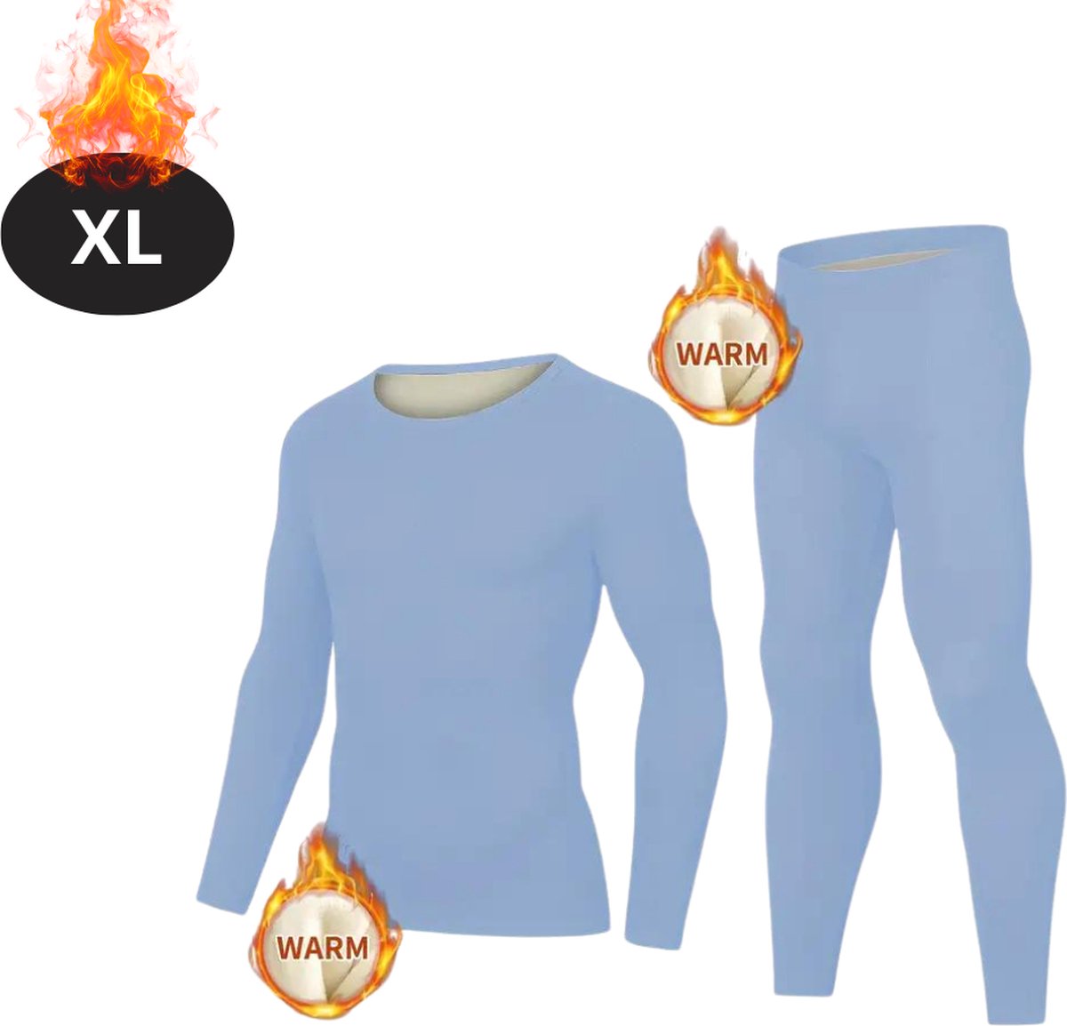 Bovista Thermokleding Heren – Thermobroek – Thermoset – Thermolegging – Winter – Thermoshirt – Lichtblauw – XL