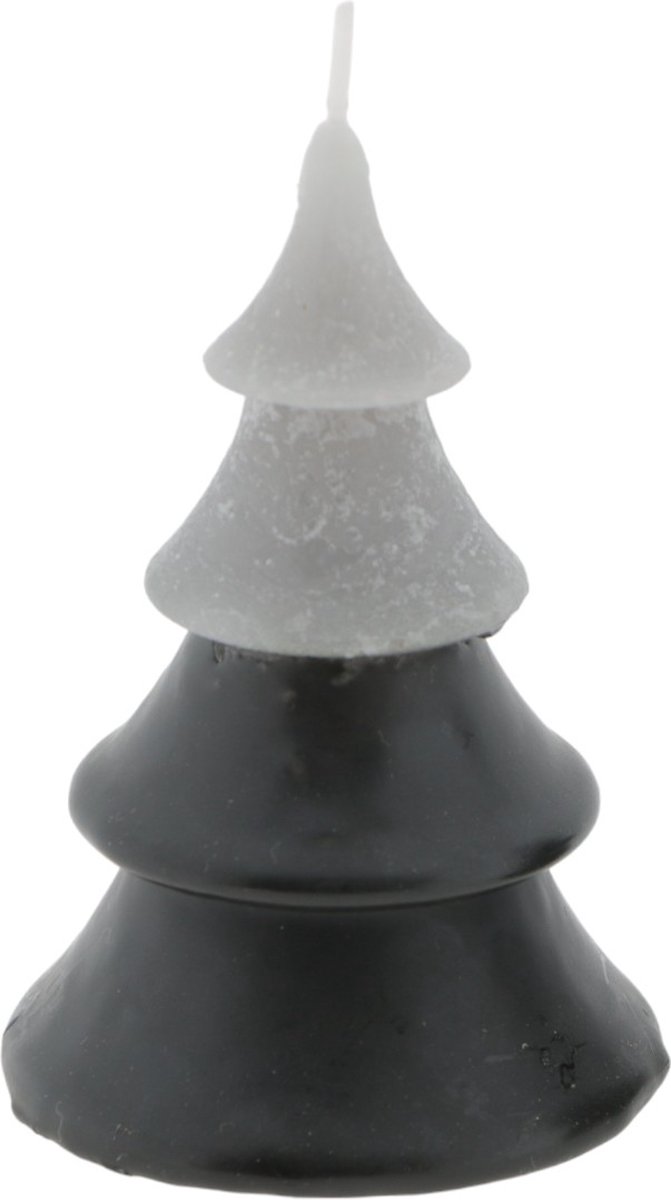 Home Society Kerstboom kaarsjes - Duo Layer - Zwart - Grijs - L - Doos 12 stuks