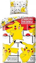 Pokémon Dekbedovertrek, #025 - 140 x 200 cm + 70 x 90 cm - Katoen