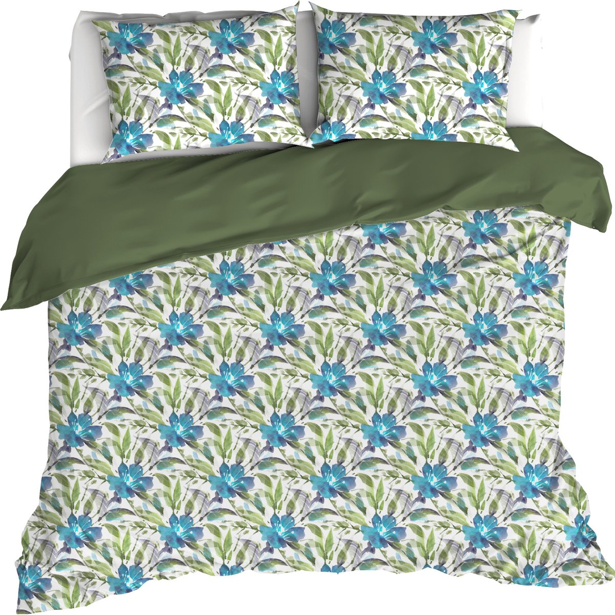 De Witte Lietaer Dekbedovertrek Bellflower, Eden - 200 x 200/220 - Katoen Percal