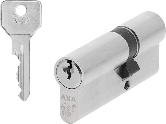AXA Dubbel Veiligheidscilinder - Security - Cilinderslot - incl. 3 sleutels - SKG2 - Vernikkeld - 30/45 mm