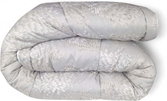 Dekbed imprimée - Sans housse (2 en 1) - Recto verso - 240 x 220 cm - Paon / Argent