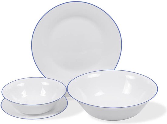 Konsimo EPIRI Serviesset voor 6 personen, 18-delige set, modern tafelservies en serviesset, combiservies voor 6 personen, aardewerk servies voor familie, servies grijs