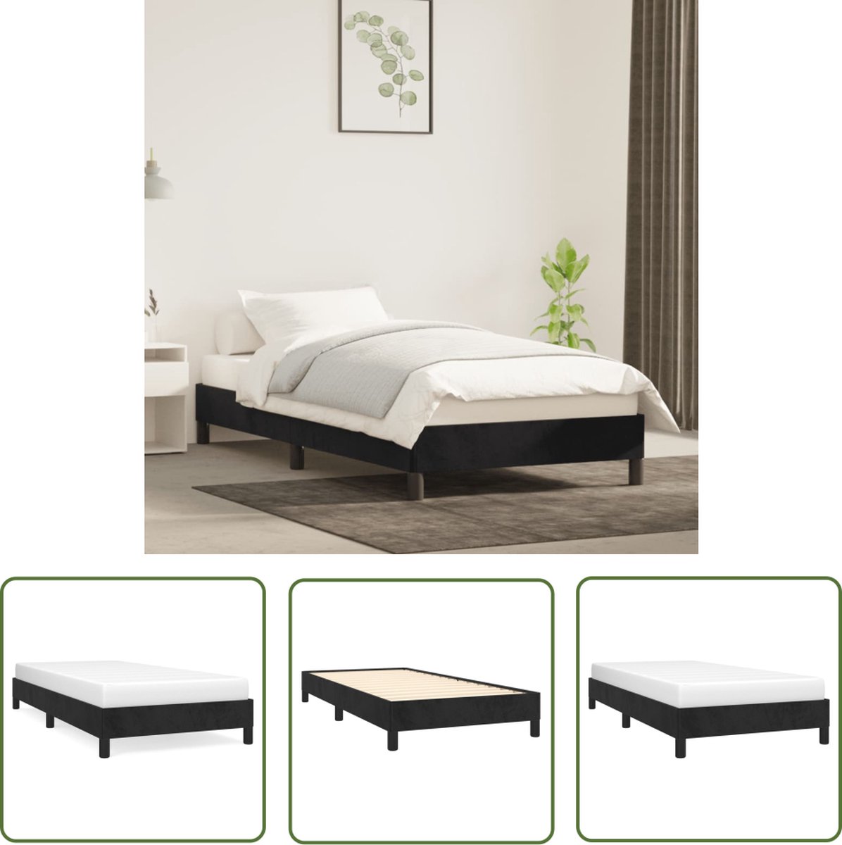 vidaXL Bedframe zonder matras 200x220 cm fluweel