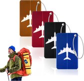 Bol.com Bagagelabel - Aluminium - 4 Stuks - Kofferlabel Voor Koffers - Naamlabel - Reislabel - Luggage Tag - Adreslabels - Voor ... aanbieding