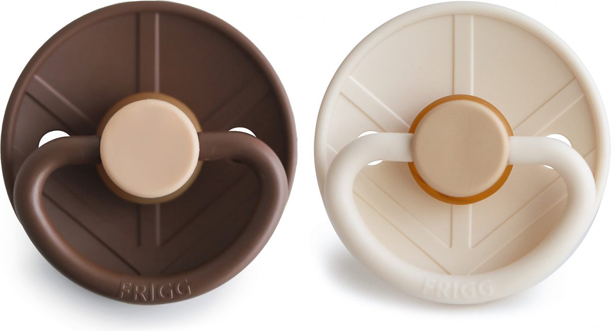 Goedkoopste FRIGG Little Viking Fopspeen - 0-6 Mnd - 2 stuks - Cocoa/Cream