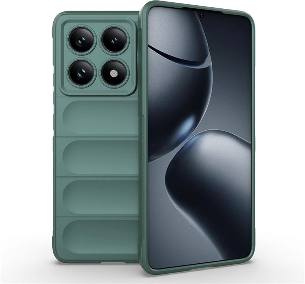 MobyDefend Hoesje - Geschikt voor Xiaomi 14T Pro - TPU Gripcase - Groen