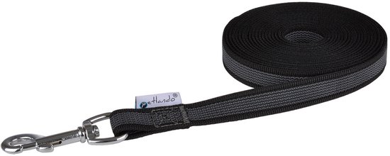 Petlando Sleeplijn Anti-Slip Zwart - Hondenriem - 1500x2 cm