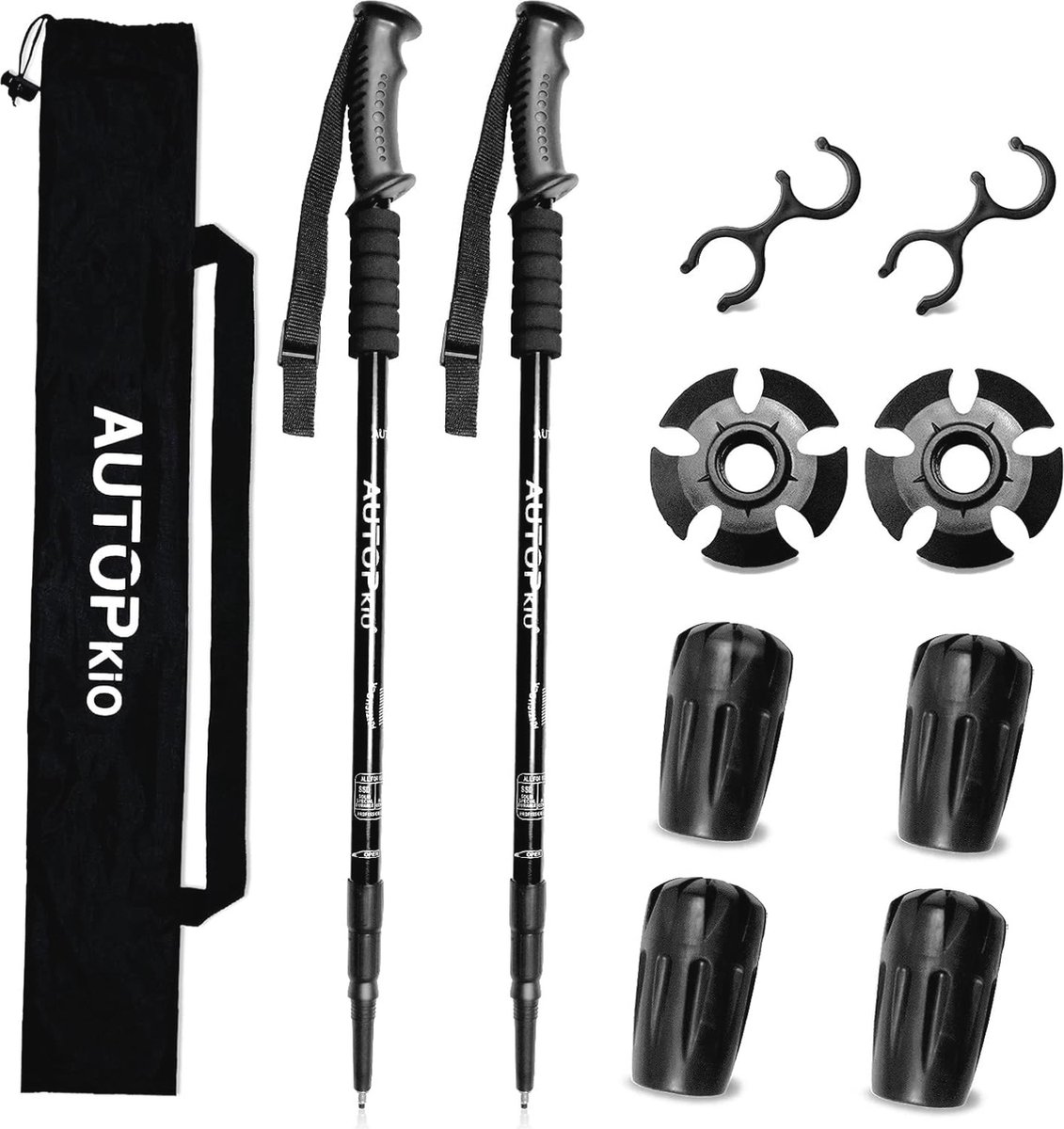 Verstelbare Wandelstokken voor Trekking en Nordic Walking - Aluminium, Anti-Shock en Ergonomische Handgrepen