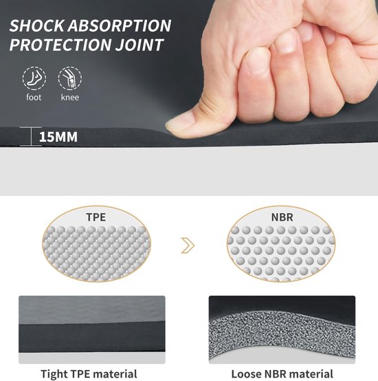Grote Anti-Slip Yogamat - 15mm Dikke Fitnessmat voor Yoga, Pilates en Grondoefeningen met Gratis Draagtas — afbeelding 5