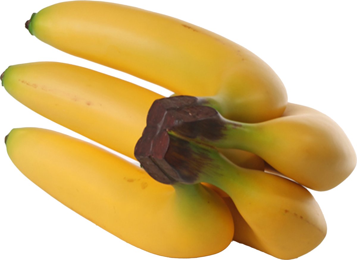 Topart Design kunstfruit - banaan - deco food - real touch - 20 cm - 5x bananen - tros