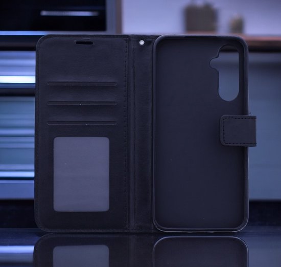 Bookcase Convient pour : Samsung Galaxy A16 - Zwart - étui portefeuille - Book Cover + 3x Film de protection d'écran