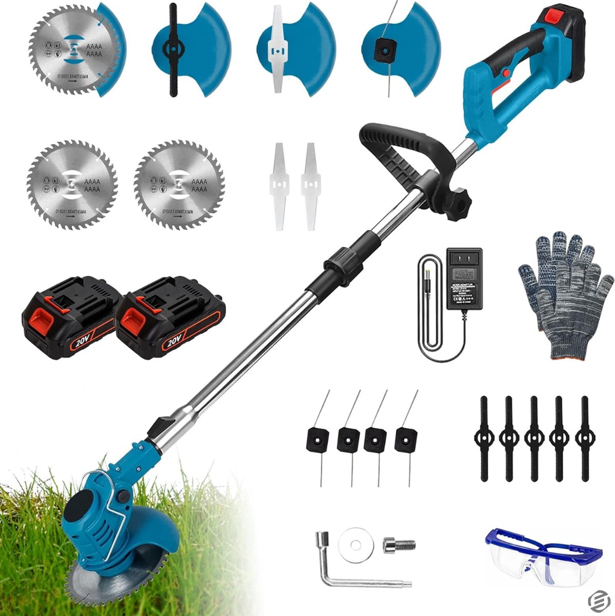 Equivera Kantmaaier - Kantmaaier Elektrisch - Kantmaaier Met Accu Voor In De Tuin - Kantmaaier Met Accu - Grastrimmer - Onkruidborstel Elektrisch