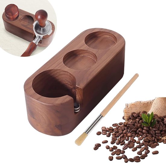 Edel Tamperstation Voor De Barista - Aandrijfstation Voor Zeefdrager Roestvrijstaal En Hout Tamper Plank Alle Maten Espresso Tamper