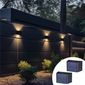 Bol.com LED's Light Solar wandlampen met sensor - Schijnt beneden en boven - Draadloos - Duopack aanbieding