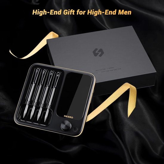 4 Sondes Acier Inoxydable Thermomètre à Viande Sans Fil - WiFi 2.4G Bluetooth 5.4 Avec 4 Sondes INKBIRD INT-14-BW