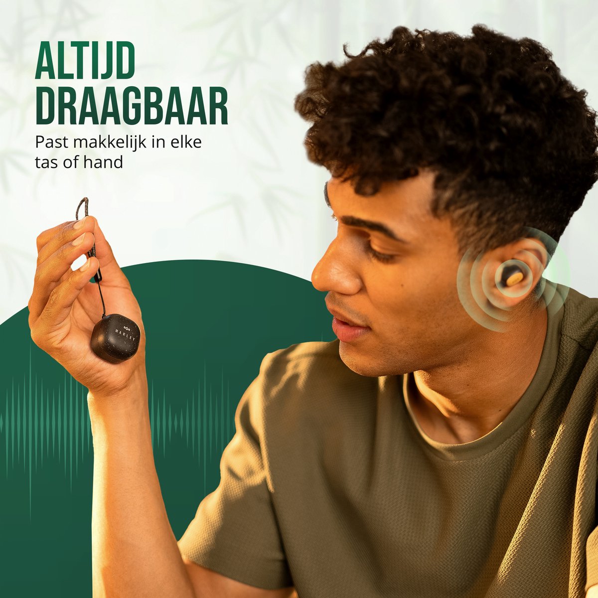 House of Marley Smile Jamaica TWS Draadloze oordopjes - Bluetooth - 14 uur Batterijduur - Met Microfoon - Oortjes Draadloos - Gemaakt van Duurzame Materialen - Zwart – foto 7
