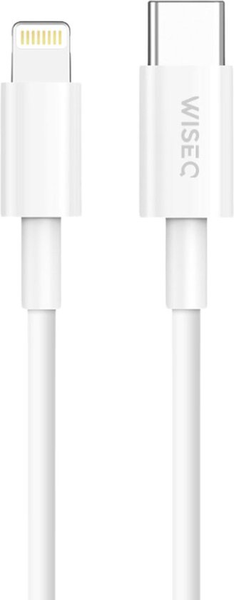 Lightning Kabel naar USB C - Geschikt voor Apple iPhone 14/13/12/11/X - Fast Charging Datakabel - Wit - 1 Meter - WiseQ