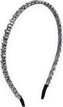 Qianyu 2 stuks antislip strass hoofdbanden haarbanden voor vrouwen glitter prachtige sprankelende kristallen strass haarhoepels voor bruids bruiloft bling diamant haar styling clips accessoires, zwart