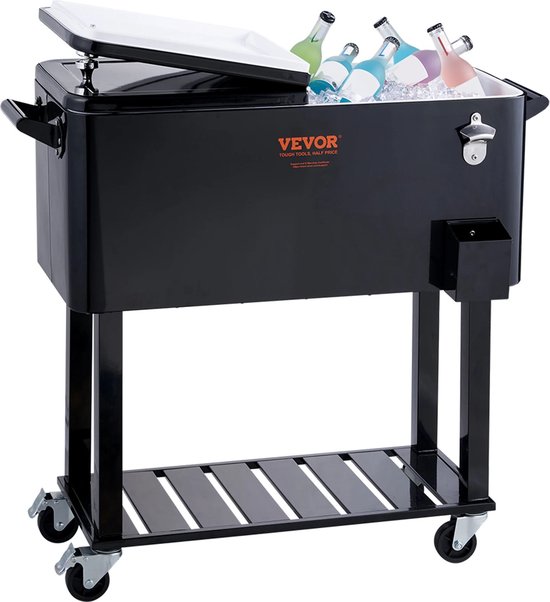 43L Rollende Koeler, Kampeertas met Wiel en Handvat, Lekvrije Geïsoleerde Koeltas voor Buiten Kamperen, Vissen, Picknicken, Varen, Winkelen in de Supermarkt, Zwart 43L Rollende Koeler, Kampeertas met Wiel en Handvat, Lekvrije Geïsoleerde Koeltas voor Buiten Kamperen, Vissen, Picknicken, Varen, Winkelen in de Supermarkt, Zwart