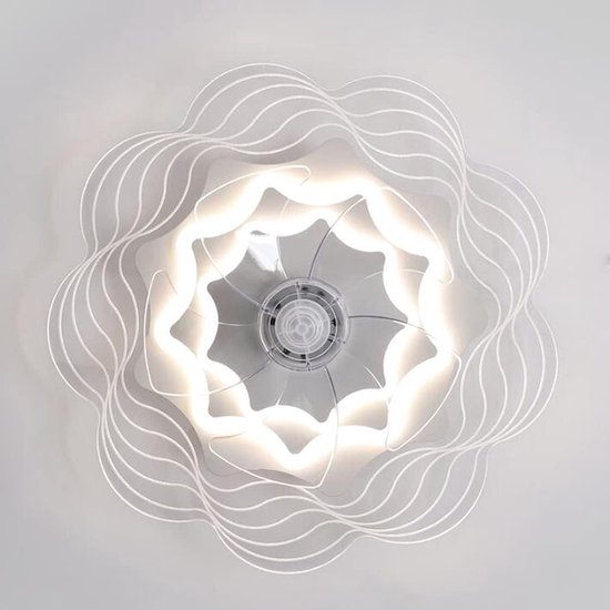 Moderne Intrekbare Ventilator Lamp, Plafondventilator Met Licht en Afstandsbediening, Onzichtbaar Ventilatorblad 6 Snelheid Omkeerbaar Plafondventilator Met Lamp Voor Slaapkamer Eetkamer-Gold