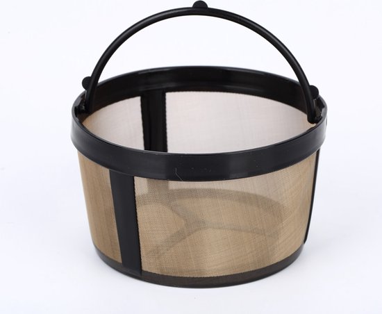 Koffiefilter, 2 stuks universele koffiefilters, herbruikbare koffiefilters, goudkleurig, filter met handvat voor thee, keuken, thuiskegel, roestvrij staal Koffiefilter, 2 stuks universele koffiefilters, herbruikbare koffiefilters, goudkleurig, filter met handvat voor thee, keuken, thuiskegel, roestvrij staal