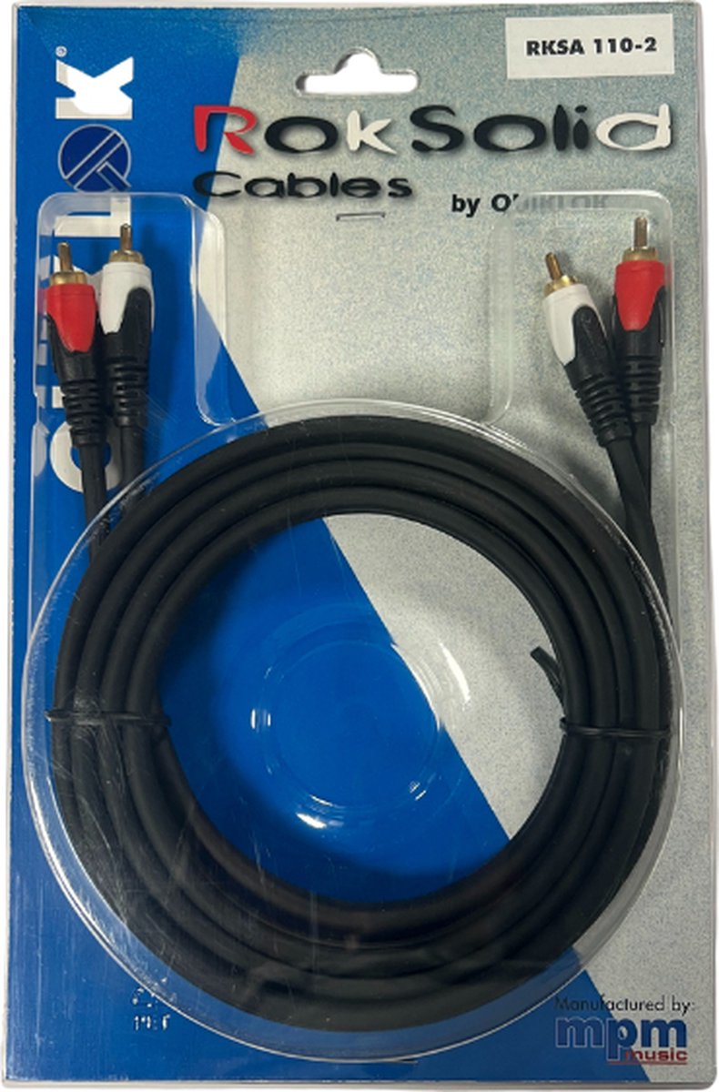 Quiklok Professionele Audio Kabel - Tulp RCA naar Tulp RCA - 2 Meter