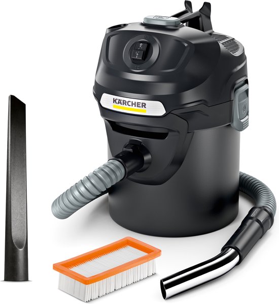 Kärcher as- en droogzuiger AD 2 SET - Incl. extra lange plintenzuiger 350 mm vlambestendig - 600 W - 14 liter Metalen reservoir