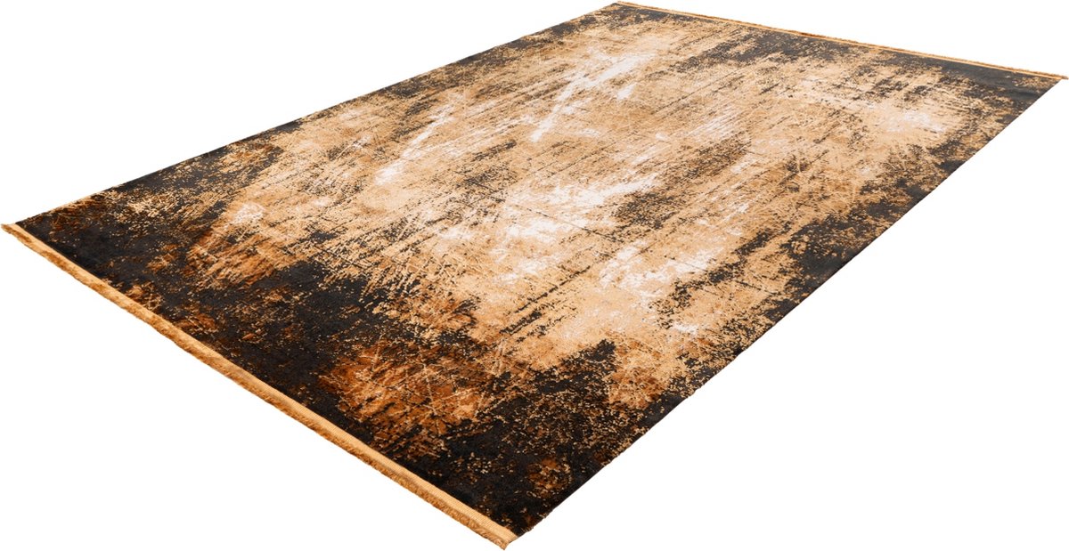 Pierre Cardin Lalee Elysee laagpolig vintage Vloerkleed 80x150 goud zwart