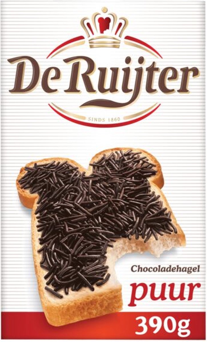 De Ruijter Chocoladehagel Puur - 390 gram