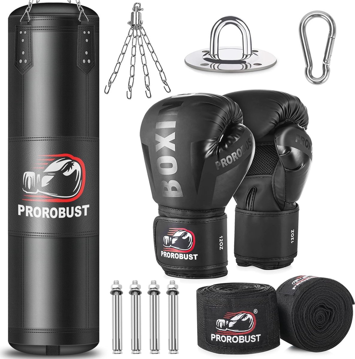 Zware Bokszakset voor Volwassenen met 12 oz Handschoenen voor MMA en Kickboksen