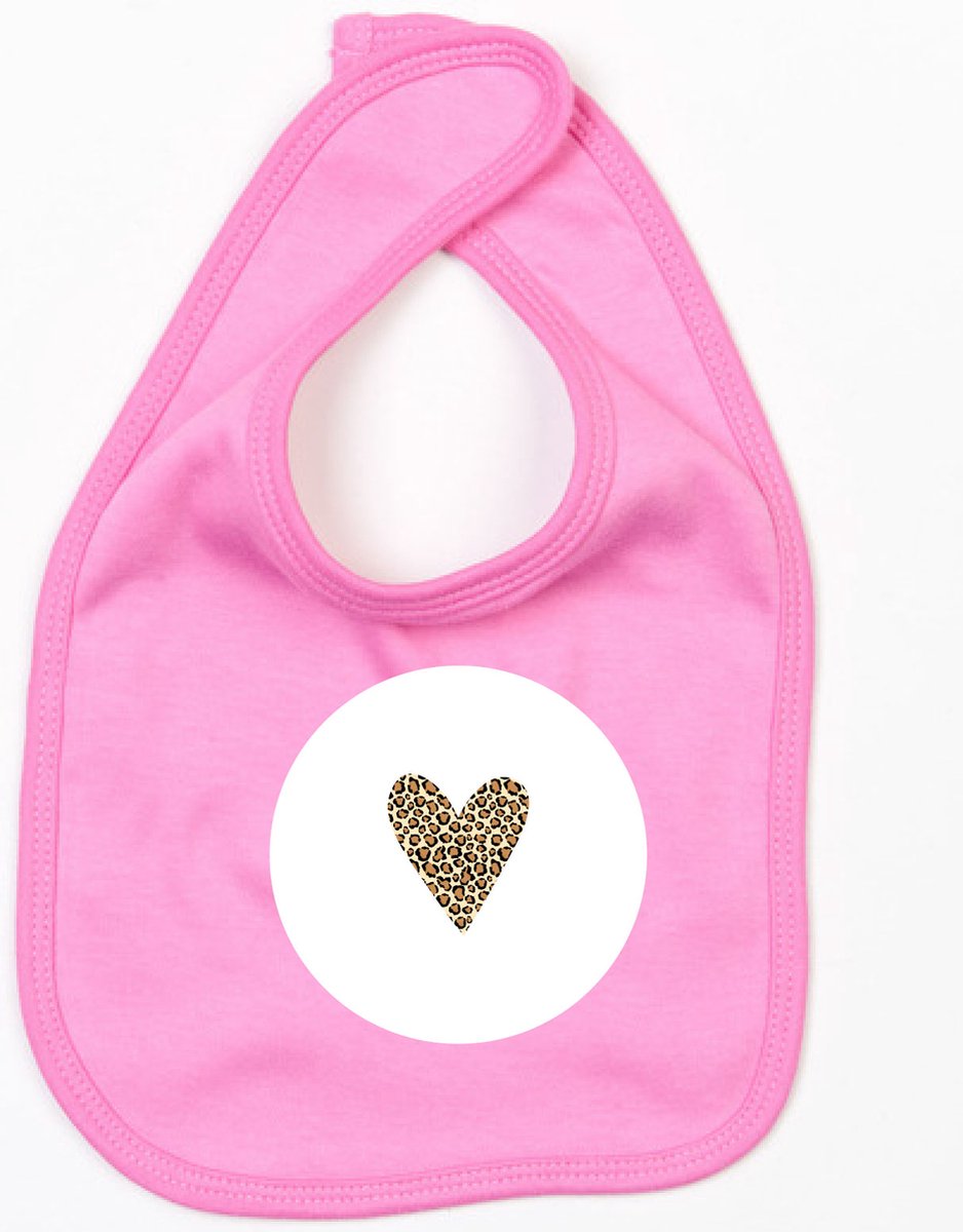 Goedkoopste Slabbetje Heart 2-Donker Roze-One Size