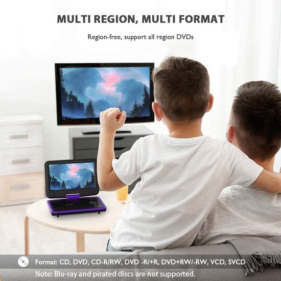 ieGeek 11,5" draagbare dvd-speler - 9,5" oogbeschermend scherm - oplaadbare batterij met een gebruiksduur van 5 uur - met USB-poort van ieGEEK — afbeelding 5