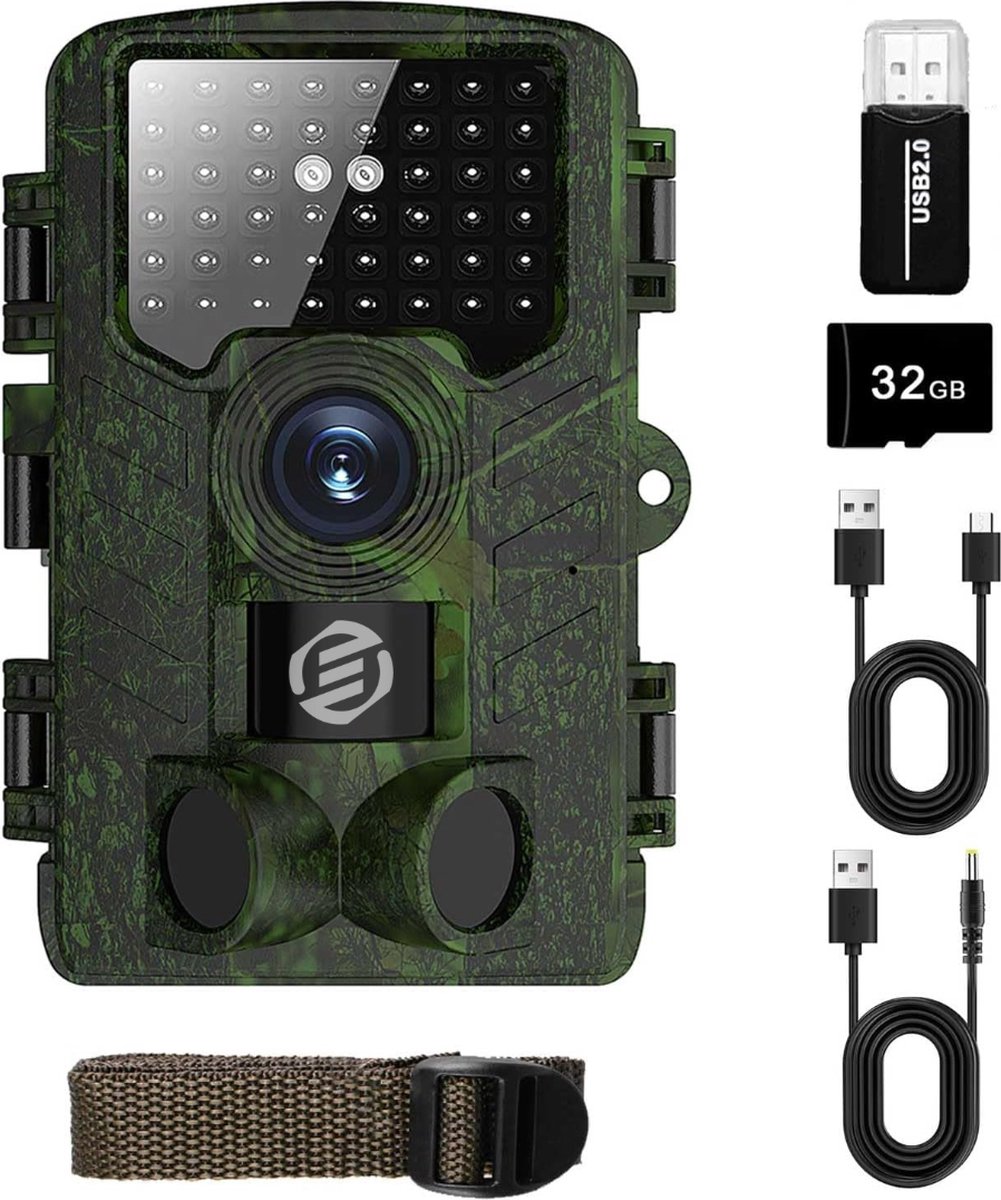 Equivera Wildcamera - Wildcamera met Nachtzicht - Wildcamera's - Wildcamera met Nachtzicht en Wifi - Wildlife Camera's - Wild Camera - Buitencamera met Nachtzicht - Wildcamera voor Buiten - Wildcamera met Sensor