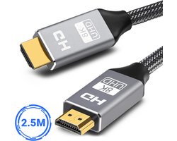 SBVR HDMI Kabel 2.1 - 8K Ultra HD - 4K 120 Hz - Nylon HDMI kabel - 2,5 Meter