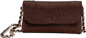 Flora & Co - clutch - avondtasje bling bling - handtas feestdagen - bruin