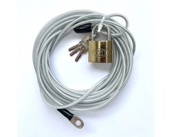 Kabelslot Terras – Staalkabel met Lussen – Staalkabel met Slot – Tuinmeubels – 5 Meter
