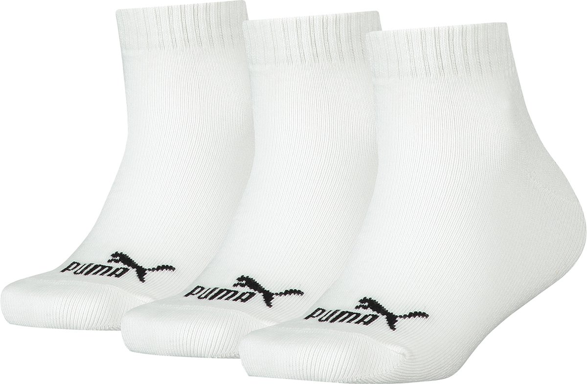 Puma KIDS Quarter Socks sneakermaat 27 38 voor meisjes en jongens 3 paar Wit
