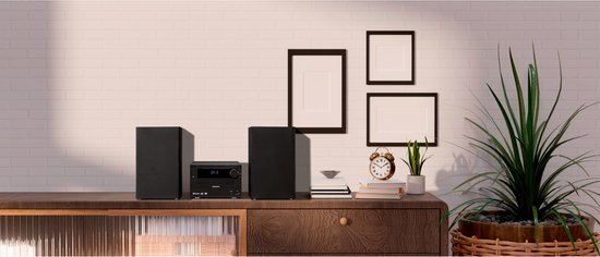 MEDION E64482 Micro Audio System compact systeem (internetradio, DAB+, CD-speler, PLL FM-radio, Bluetooth, MP3-speler, AUX, hoofdtelefoonaansluiting, USB, sleeptimer, dimbaar display) zwart